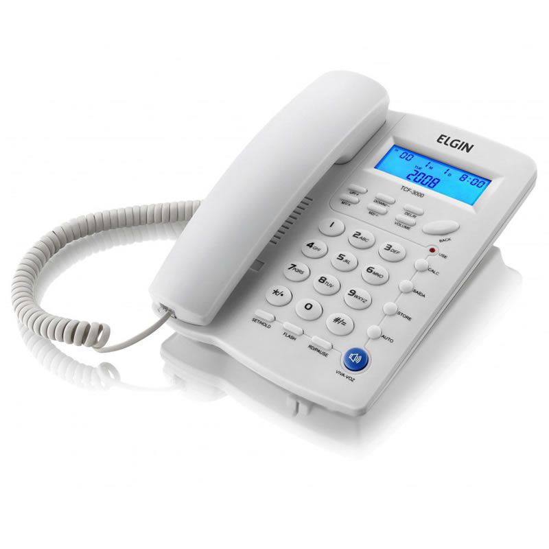 Telefone com Fio com Identificador Chamada E Viva Voz Gelo Tcf-3000C Elgin 13095