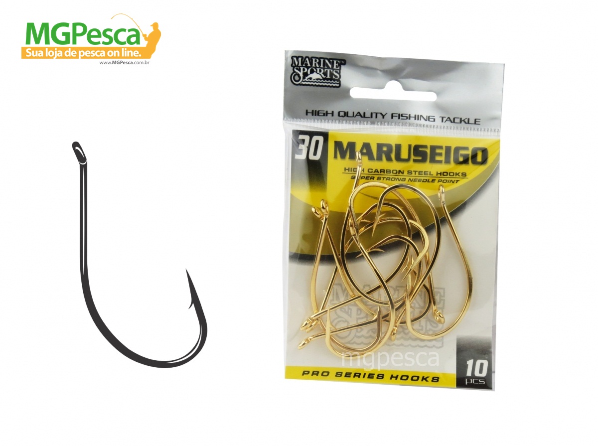 Anzol Marine Sports Maruseigo Gold - 28 - 30 - Pacotes com 10 unidades