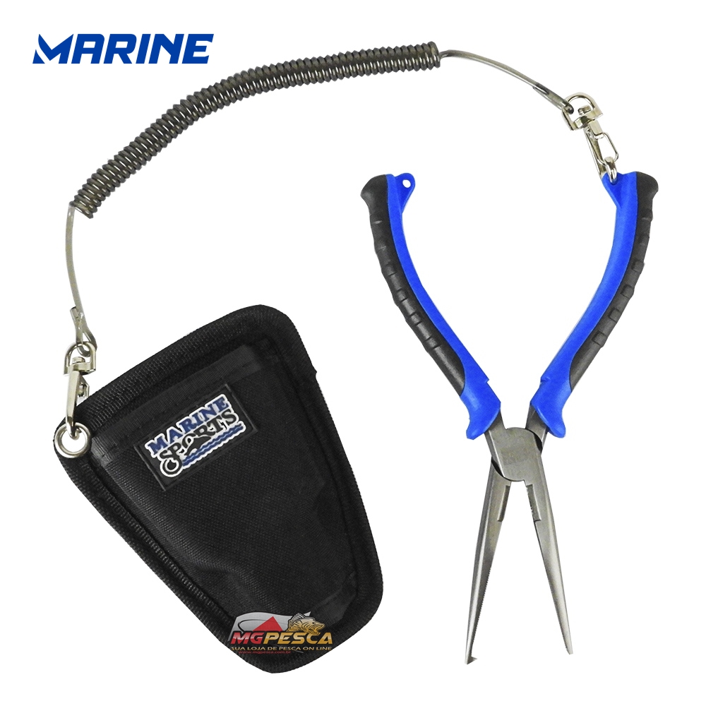 Alicate Marine Sports Fishermans Pliers MS-SRP - Combo c/ bainha e cordão salva varas