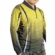 Camiseta Infantil de Pesca MTK Attack com Proteção Solar Filtro UV Cor Yellow