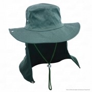 Chapéu de Pesca Safari Jogá com Protetor Solar Nucal E Cinta Fixadora de Pescoço Cor Verde