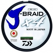 Linha de Pesca Daiwa J-Braid x4 Multifilamento 4 Fios Trançados Dark Green 0,21mm 20lb 135m