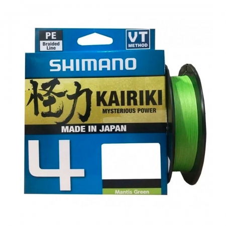 Linha de Pesca Shimano Kairiki 4 LDM64TE Multifilamento 4 Fios Verde 0,160mm 15lb 300m