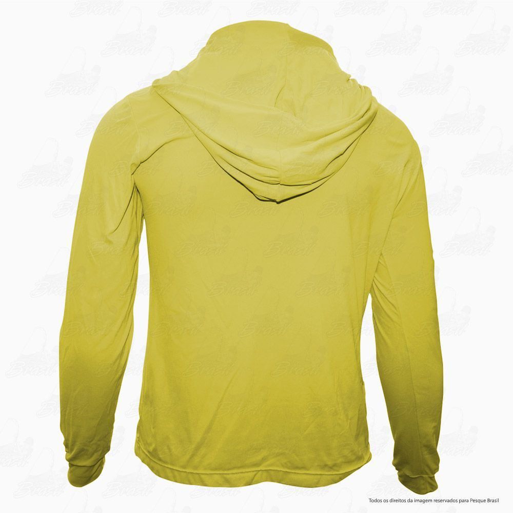 Camisa de Pesca Feminina Ballyhoo com Capuz com Proteção Solar Filtro UV Cor Amarela