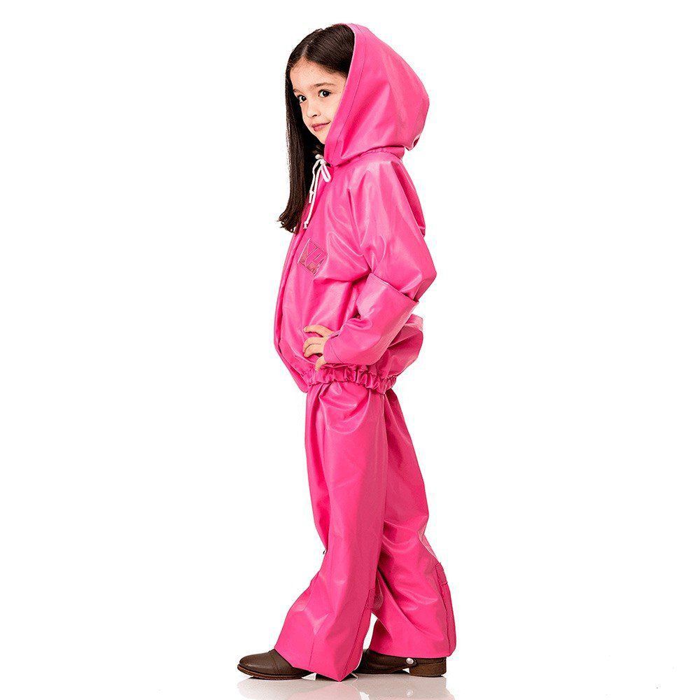 Capa de Chuva Infantil em PVC Pantaneiro com Capuz Cor Rosa Pink
