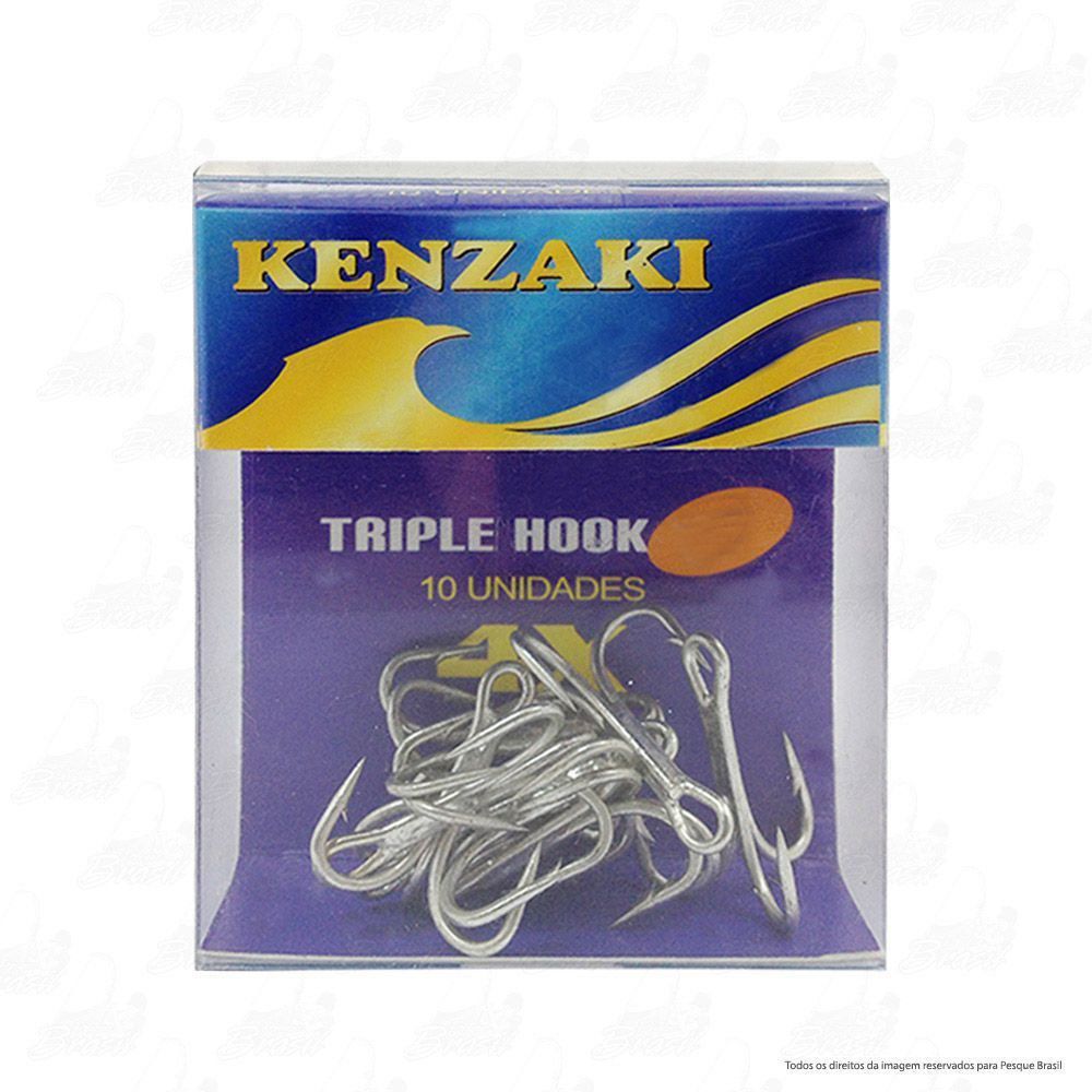 Garatéia 02 Kenzaki 4x Aço Carbono Triple Hook Cartela com 10 unidades