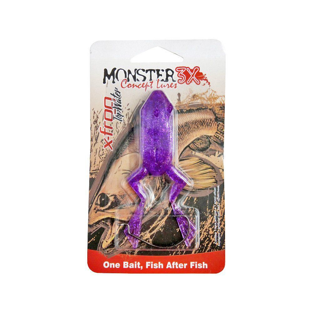 Isca Artificial X-Frog Top Water Monster 3x Sapo 11cm com Anzol Offset