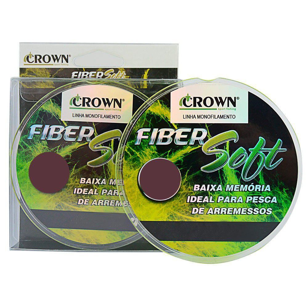 Linha de Pesca Crown Fiber Soft Monofilamento Amarelo 0,43mm 37Lbs 250M