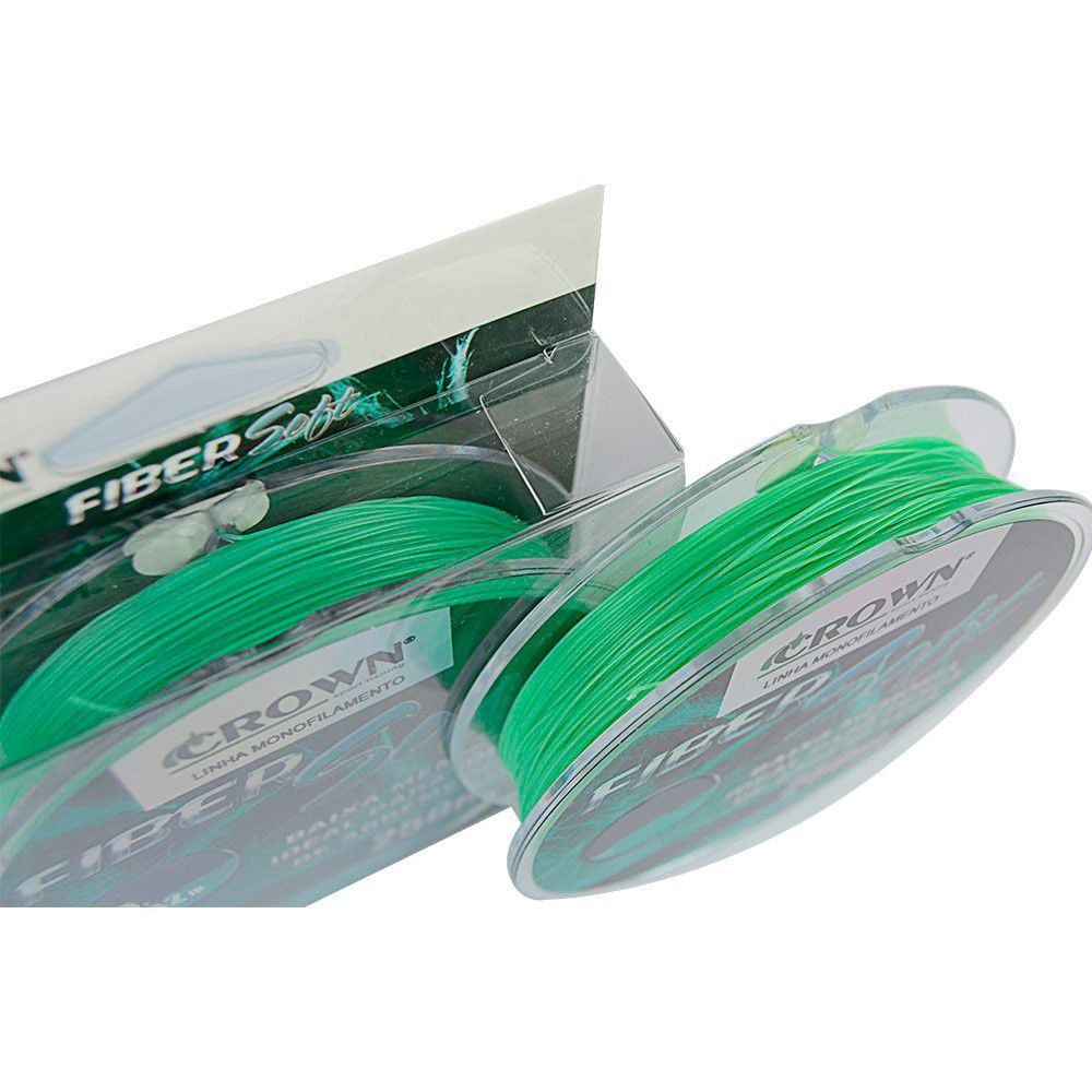 Linha de Pesca Crown Fiber Soft Monofilamento Verde 0,43mm 37Lbs 250M