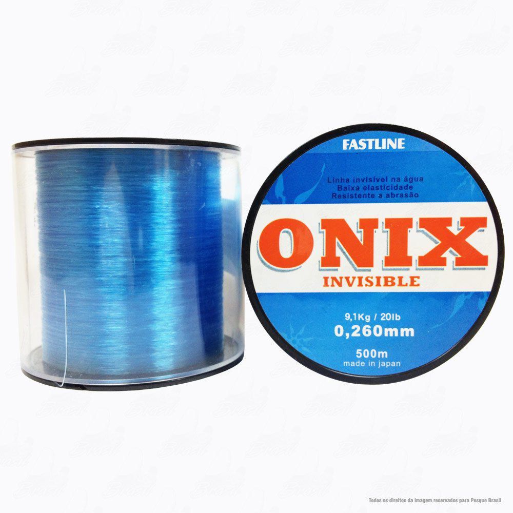 Linha Fastline Onix Invisible Azul 0,260mm 20lb 9,1kg Nylon 500M
