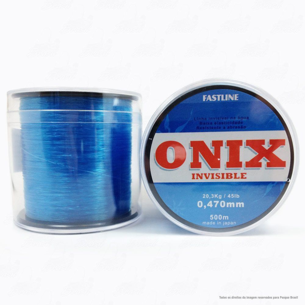 Linha Fastline Onix Invisible Azul 0,470mm 45lb 20,3kg Nylon 500M