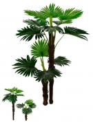 Árvore Palmeira Leque Real Toque artificial X12 Verde 1,4m - 31937001