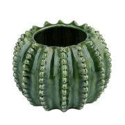 Cachepô de Cerâmica Barrel Cactus Verde 12,5cm x 18,5cm - 40395