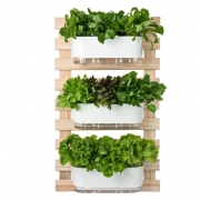 Kit Horta Vertical 100cm x 60cm com 3 Jardineiras Autoirrigáveis Raiz Branco