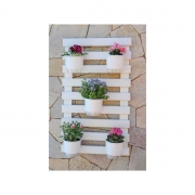 Kit Horta Vertical 100cm x 60cm cor Branca acompanha treliça + vasos + suportes + substrato