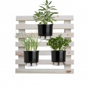 Kit Horta Vertical 60cm x 60cm (Treliça + 3 Vasos + 3 Suportes + 3 Argilas + 3 Substratos)