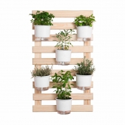 Kit Horta Vertical 6 Vasos Brancos 100cm x 60cm Acompanha: Treliça + Vasos + Suportes + Substrato + Sementes