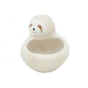 Mini Cachepô de Cerâmica Bicho Preguiça Marrom 8cm x 5,5cm - 42206