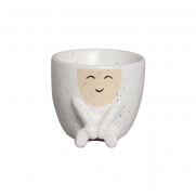 Mini Vaso de Cerâmica para Suculentas Harmonia Branco 9,5cm x 11cm - 6212