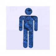 Pictograma Natural Lavabo Masculino Azul 20 cm x 20cm