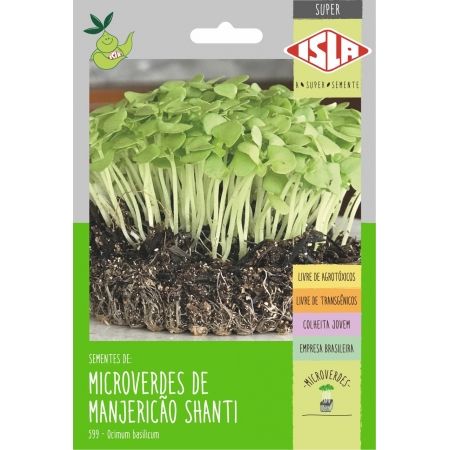 Sementes de Manjericão Basilicão Shanti Microverdes 1g - Isla Superpak