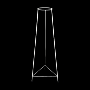 Suporte Tripé Triangular Branco 70cm para Vaso Autoirrigável Médio N03 Raiz