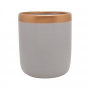 Vaso de Cerâmica para Suculentas Novel Grande Cinza e Bronze 14cm x 12cm - 5762