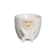 Mini Vaso de Cerâmica para Suculentas Harmonia Branco 9,5cm x 11cm - 6212 - Foto 0