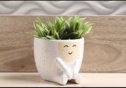 Mini Vaso de Cerâmica para Suculentas Harmonia Branco 9,5cm x 11cm - 6212 - Foto 2