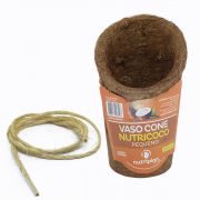 Vaso Cone de Fibra de Coco Nutricoco Pequeno 21cm x 12cm - Foto 1