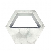 Vaso de Parede Sextavado Vouga Decor cor Branco Carrara 30cm x 34cm - VPS1-BC