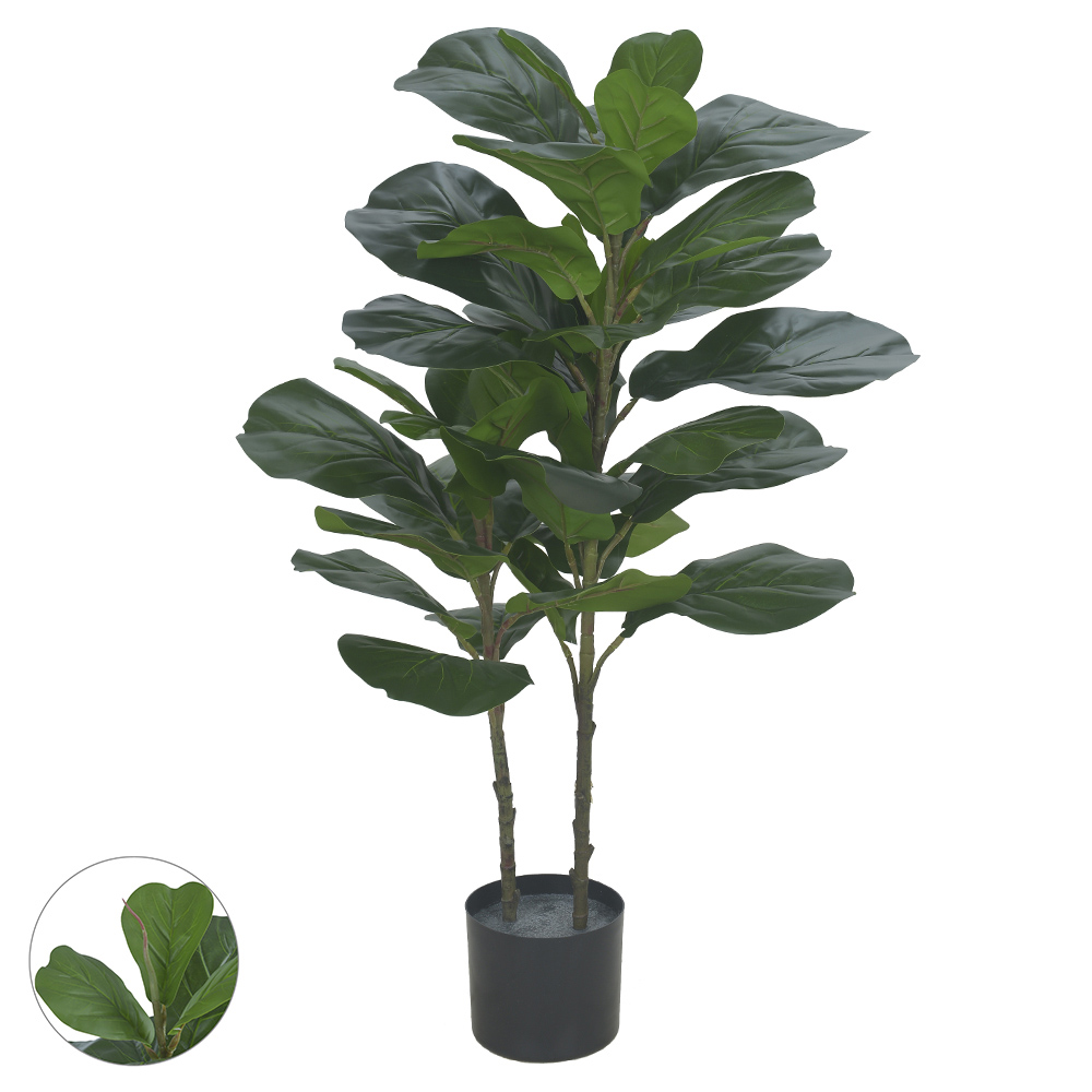 Árvore Ficus Lyrata artificial Real Toque X42 Verde 1m com Pote - 41883001