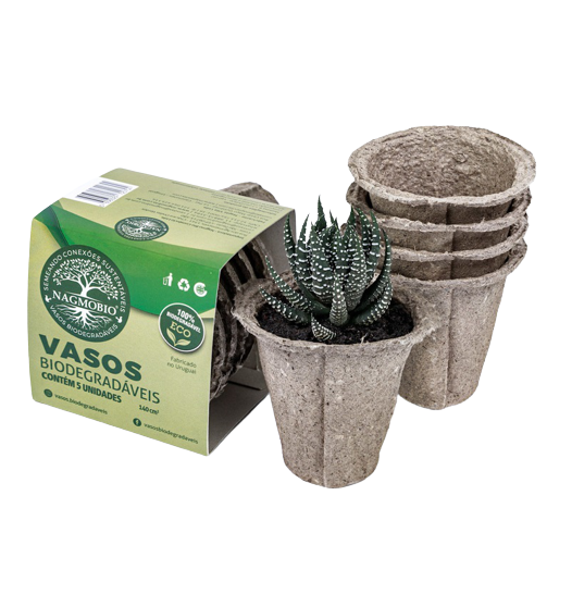 Kit com 5 Vasos Biodegradáveis Pequenos para Plantio - Foto 2