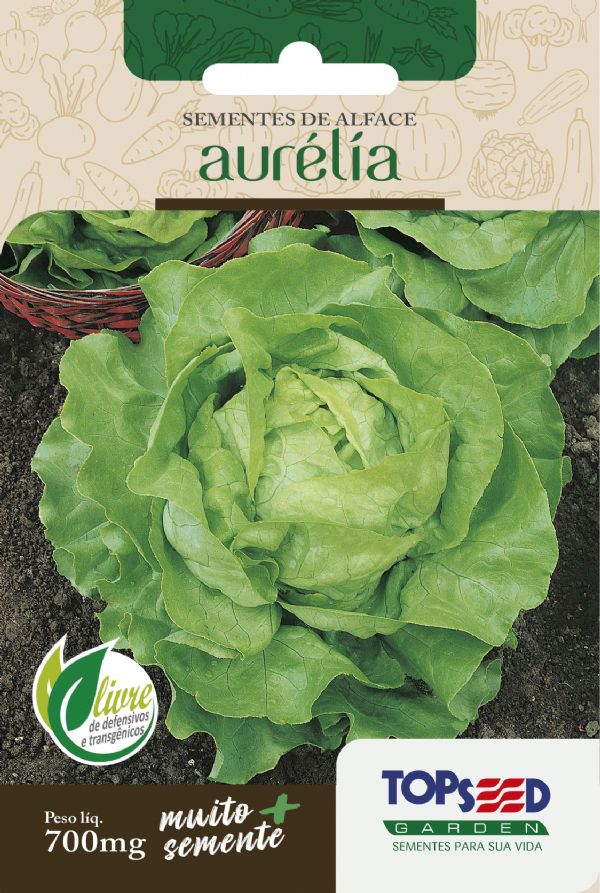 Sementes de Alface Aurélia (Manteiga) 700mg - Topseed Linha Tradicional - Foto 0