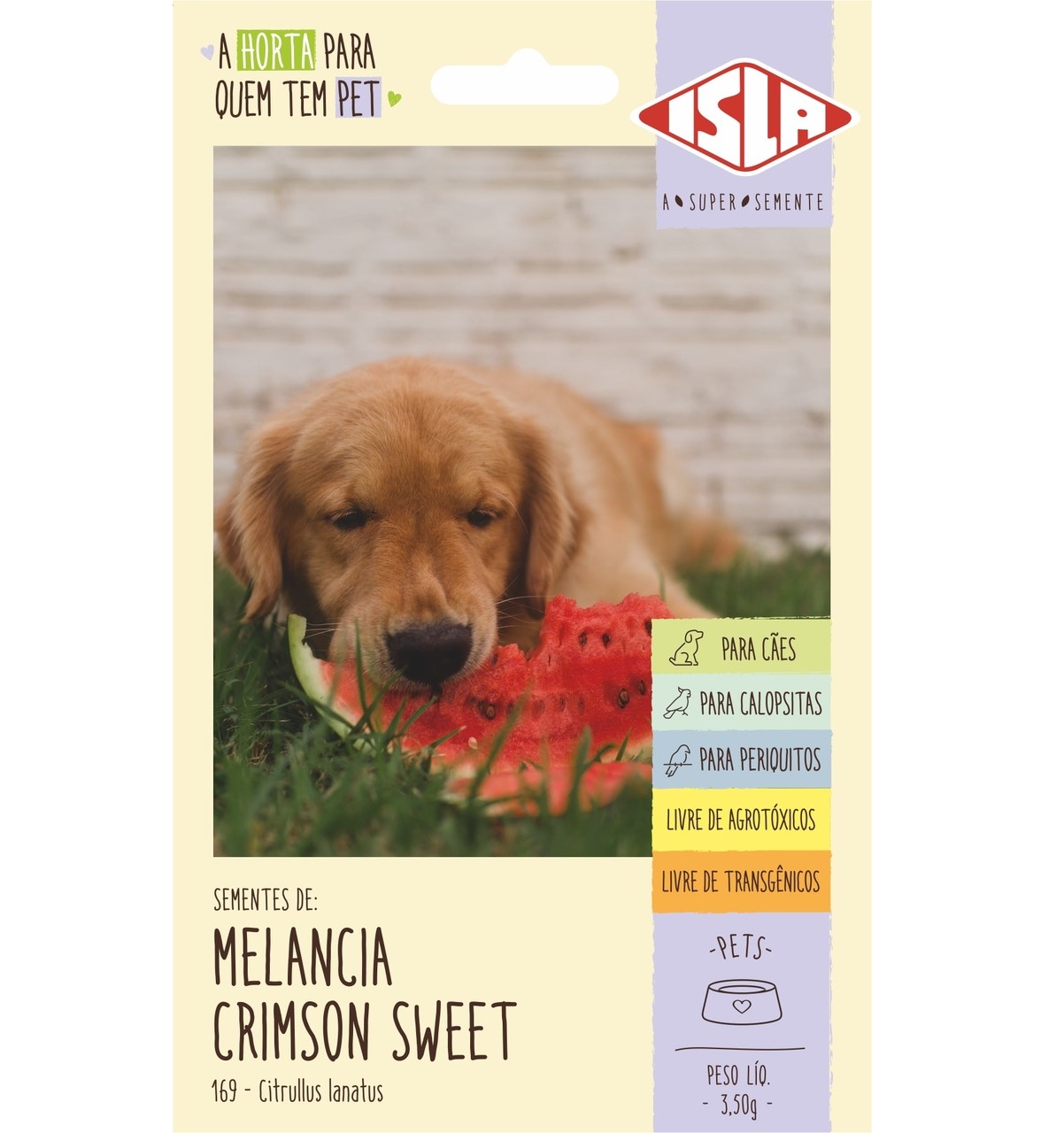 Sementes de Melancia Crimson Sweet 3,5g Isla Linha Pet - Foto 0