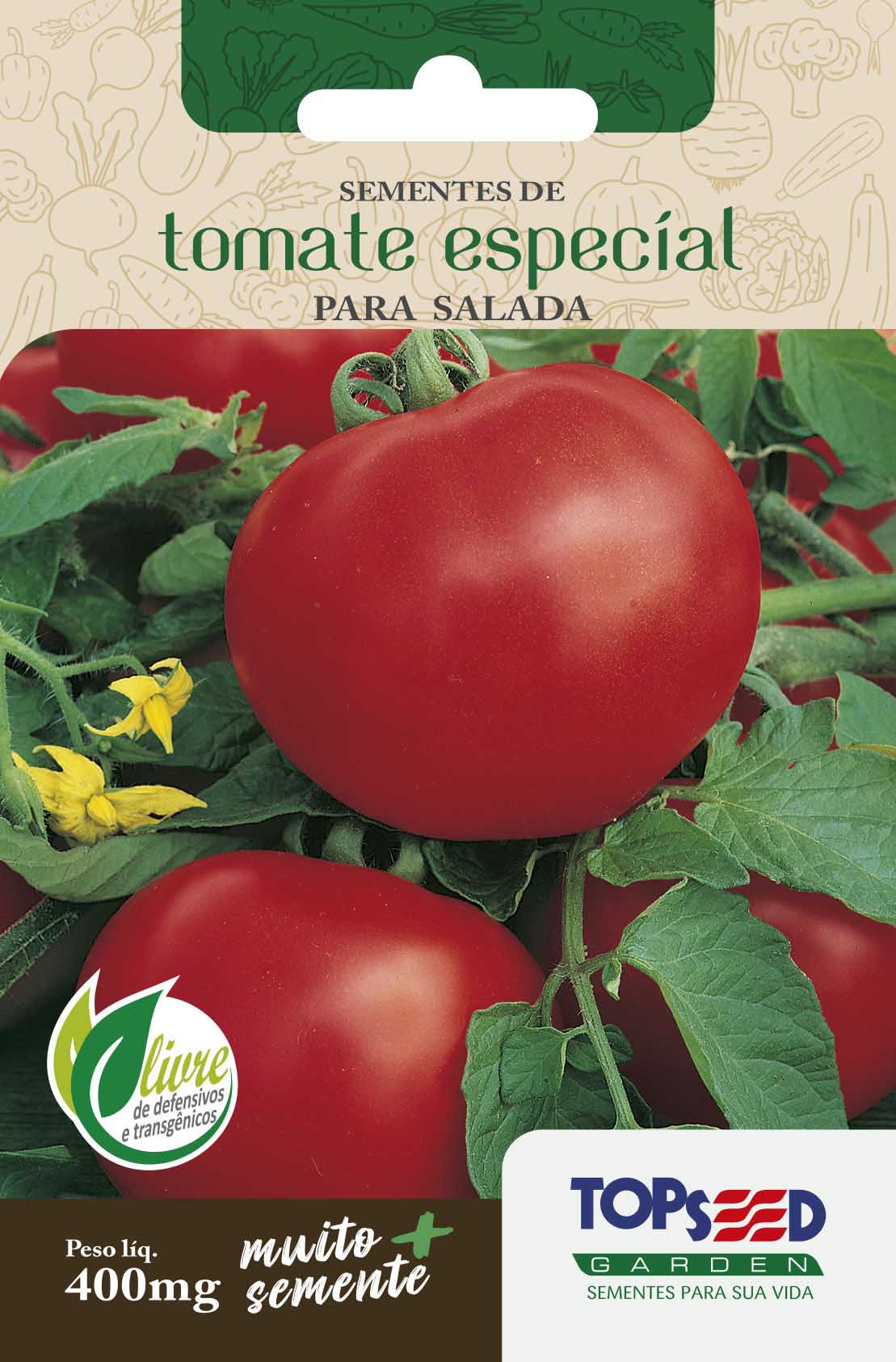 Sementes de Tomate Especial para Salada 400mg - Topseed Linha Tradicional Hortaliças