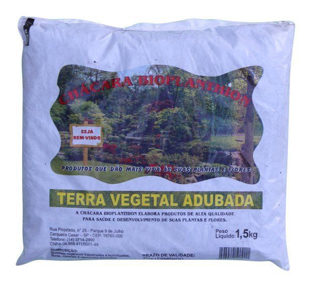 Terra Vegetal Adubada 1,5kg Bioplanthion - Foto 0