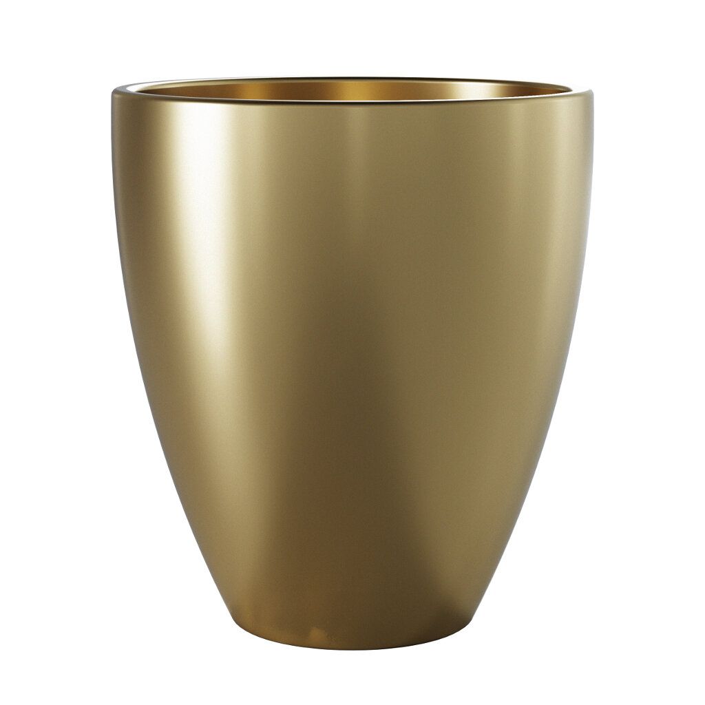 Vaso de Cerâmica Frankfurt 15,5cm x 14cm cor Ouro - Foto 0