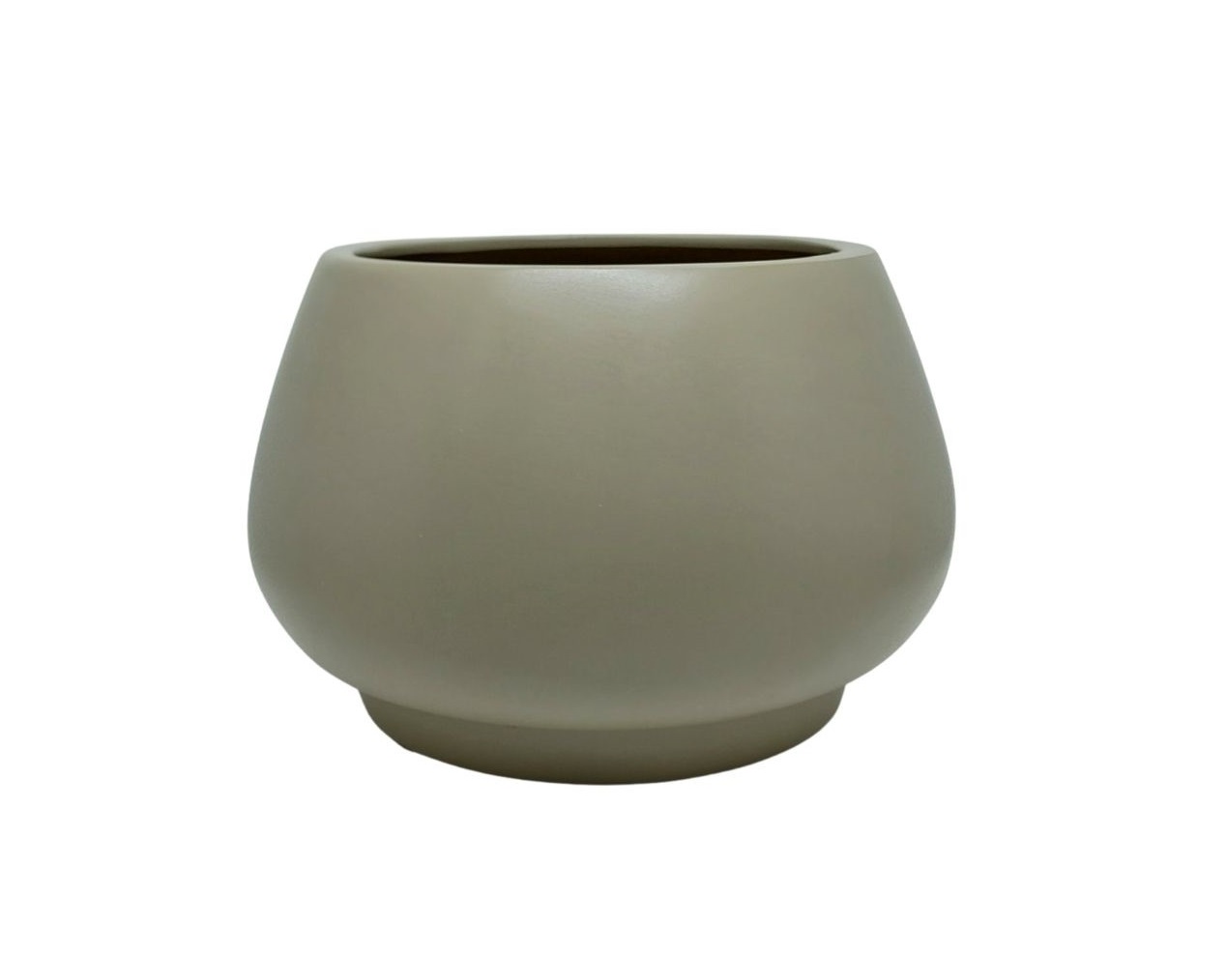 Vaso de Chão Redondo feito em Cerâmica cor Clear Coffe 19cm x 28cm - 6077 - Foto 0