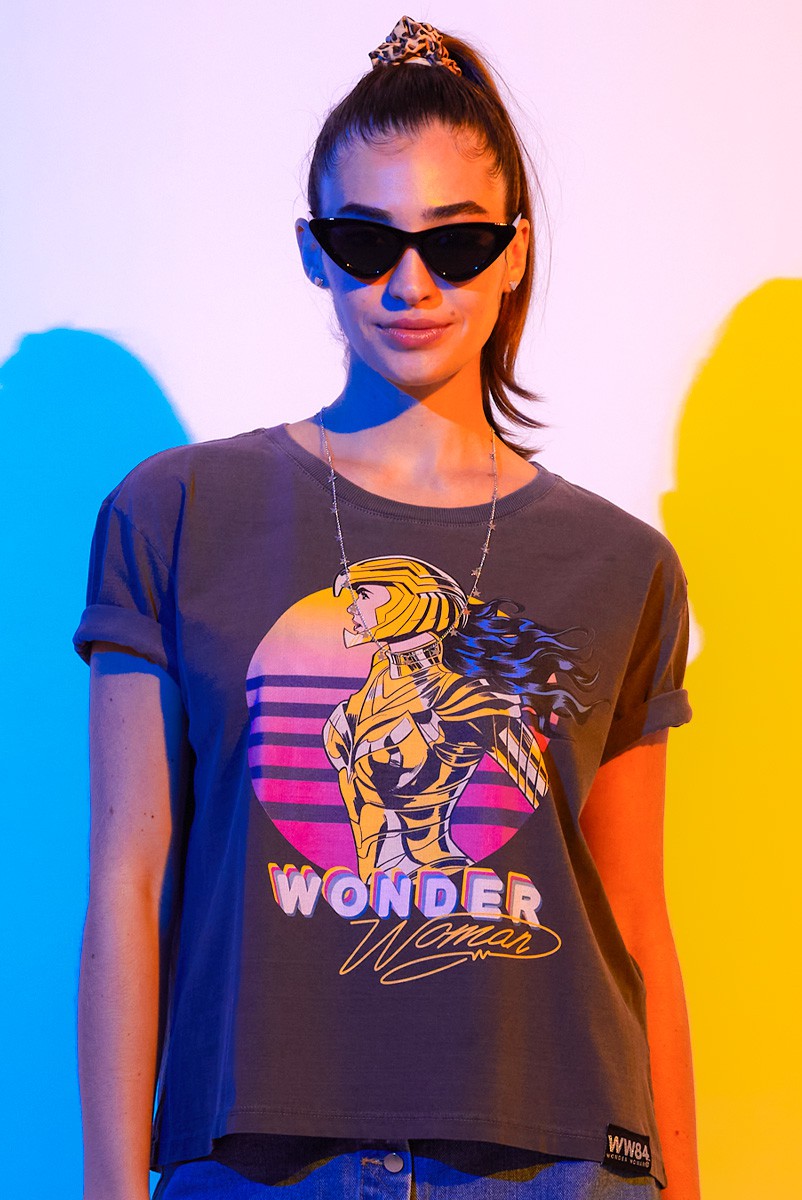 Camiseta Box Feminina Mulher Maravilha 1984 Colorful