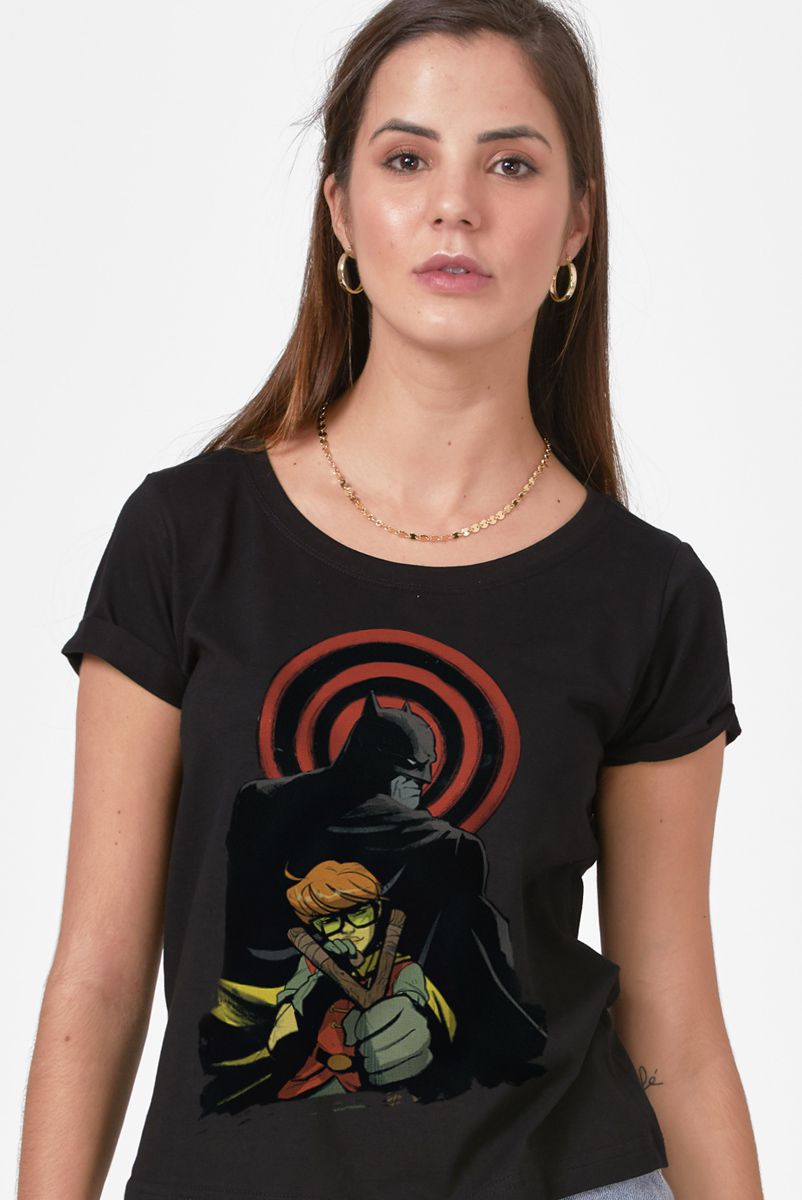 Camiseta Feminina Batman e Robin Cavaleiro das Trevas