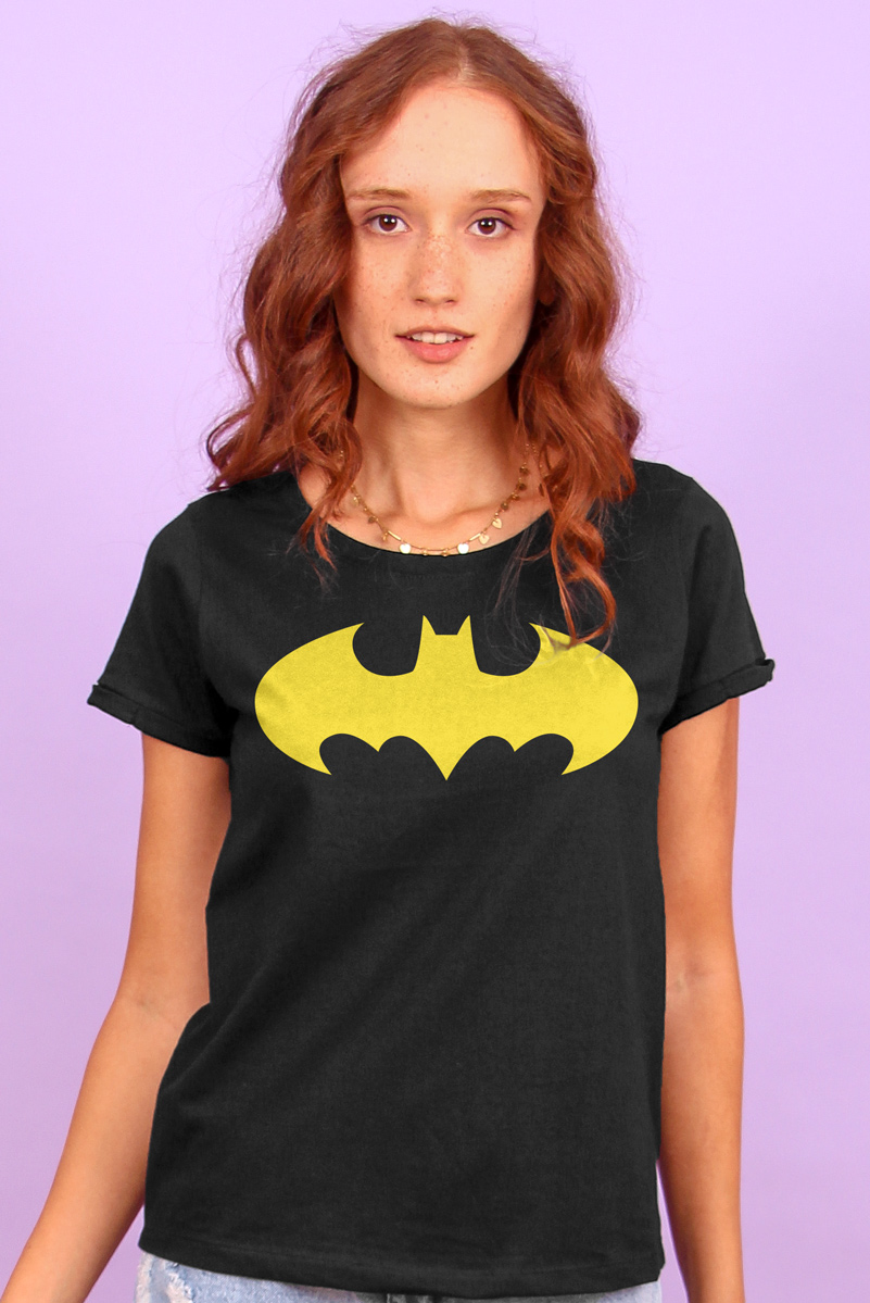Camiseta Feminina Batman Logo Yellow
