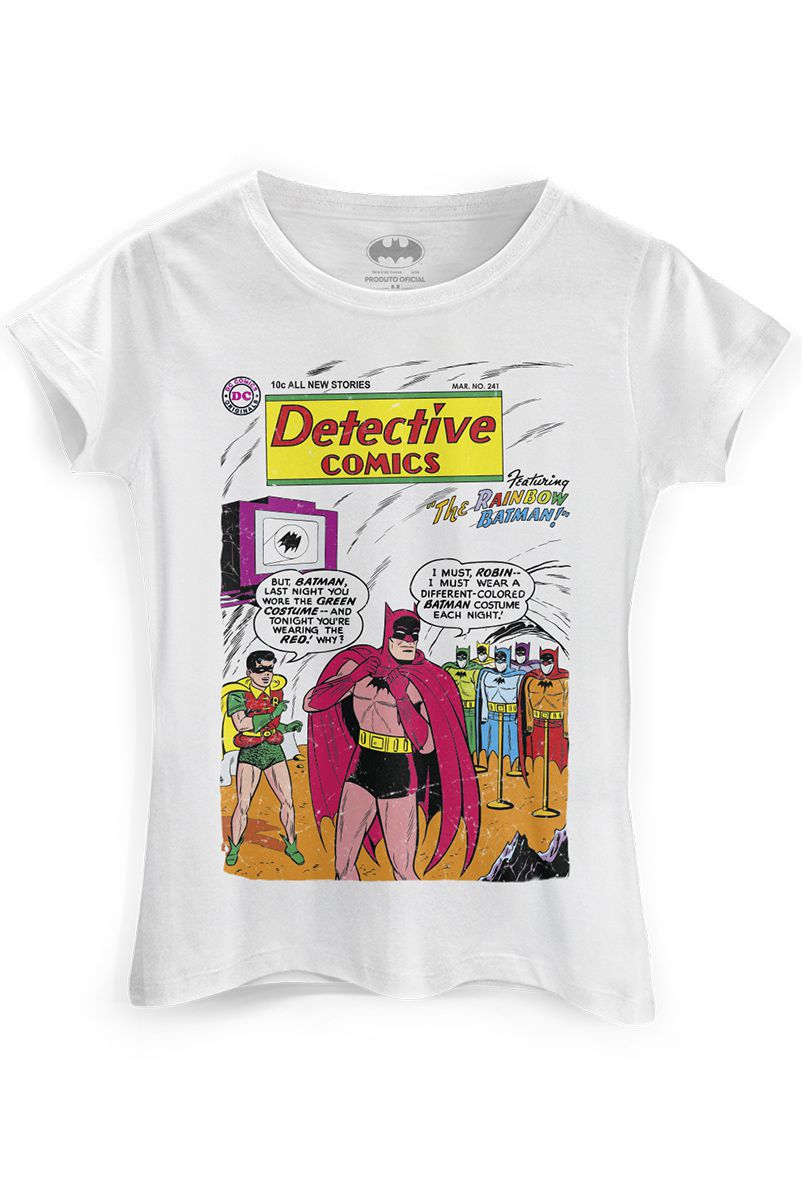 Camiseta Feminina Capa HQ Batman Rainbow - Detective Comics N. 241