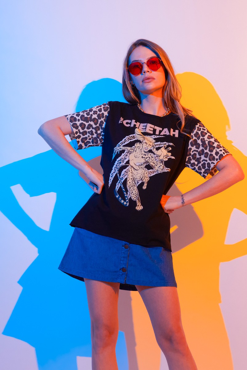 Camiseta Feminina Mulher Maravilha Cheetah Classic