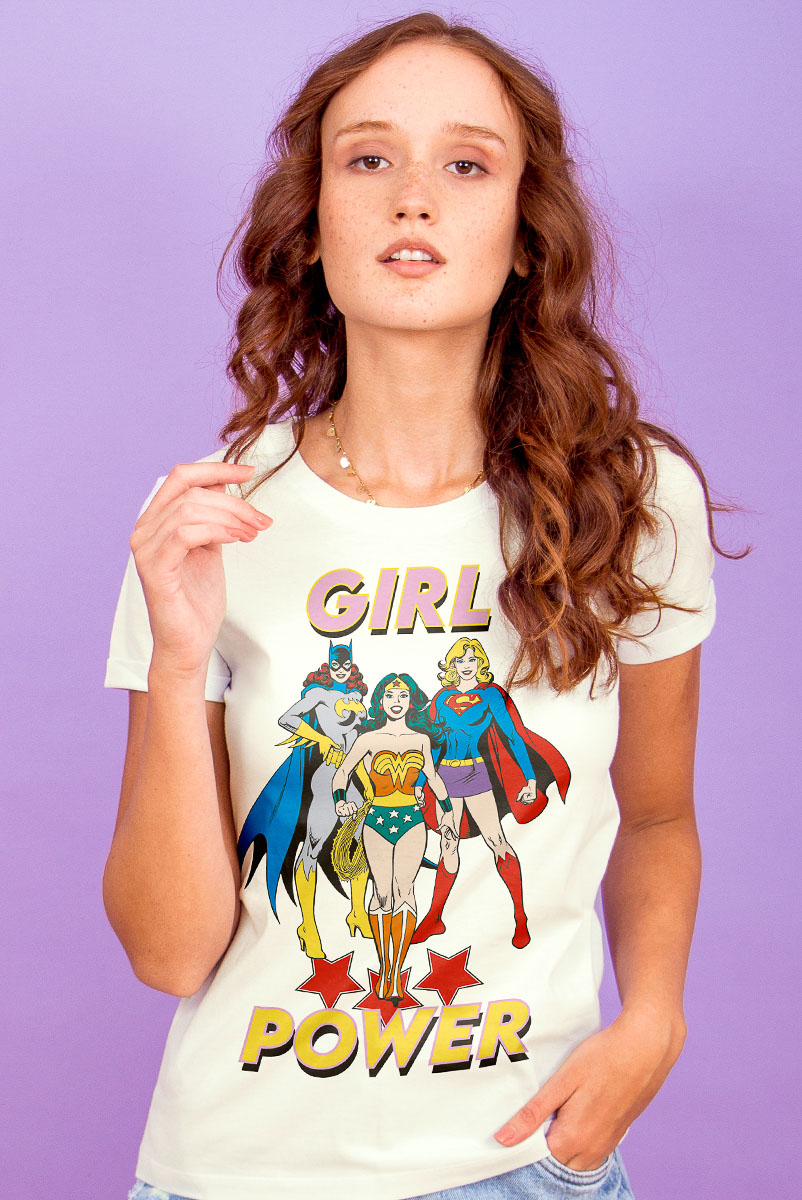 Camiseta Feminina Mulher Maravilha Girl Power