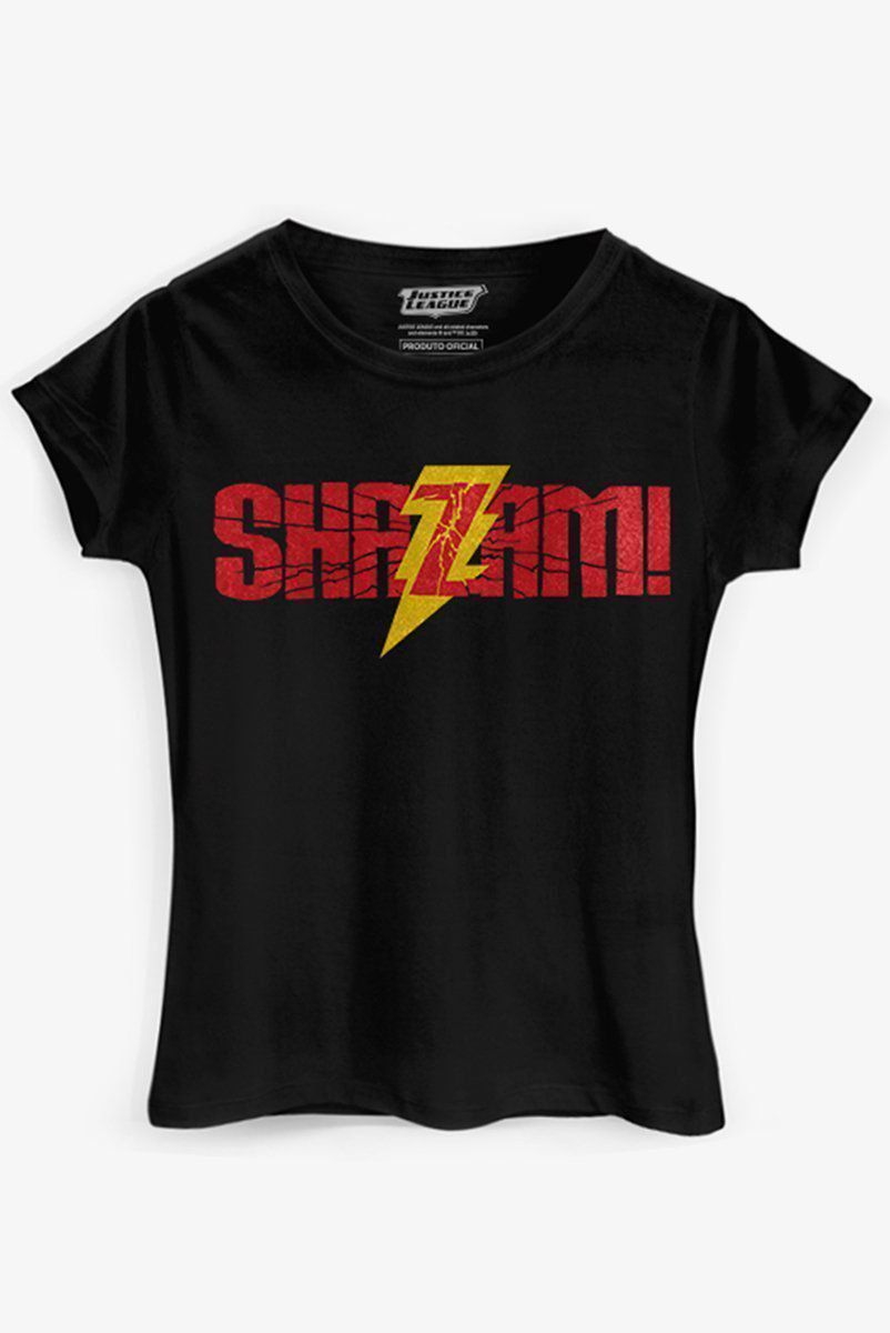 Camiseta Feminina Shazam Logo