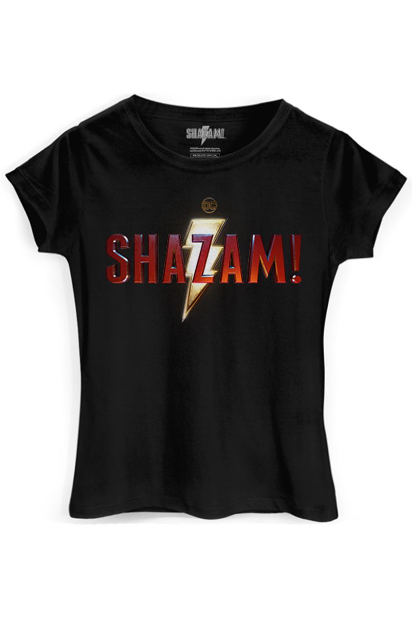 Camiseta Feminina Shazam Logo Filme