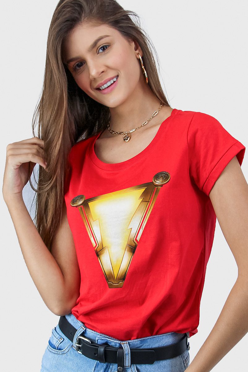 Camiseta Feminina Shazam Uniforme