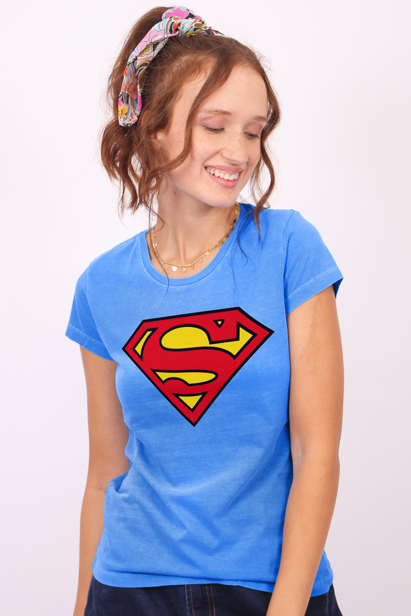 Camiseta Feminina Superman Logo Oficial