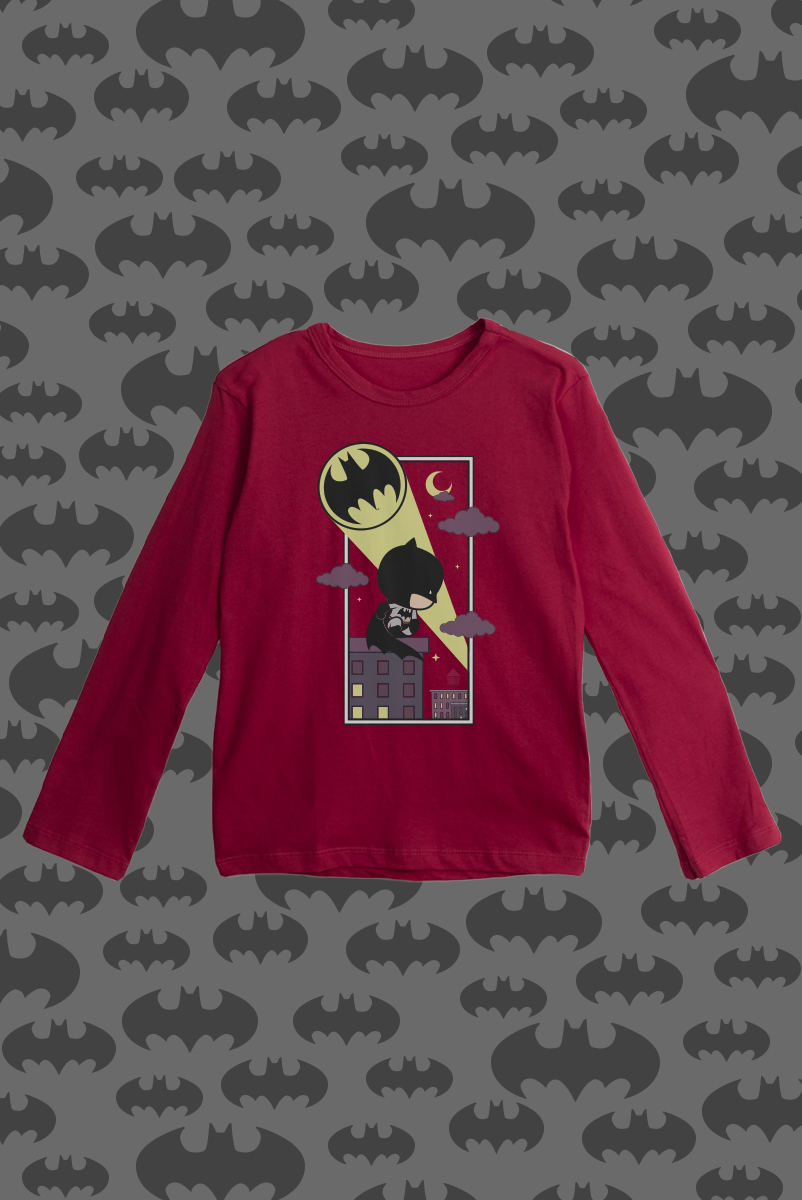 Camiseta Manga Longa Infantil Batman Bat-Sinal